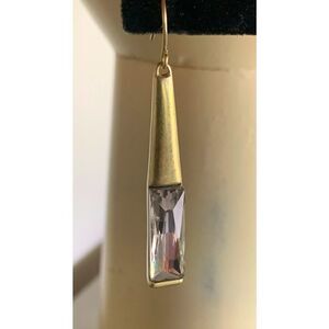 Kenneth Cole Crystal Drop earrings, in Dull Gold finish, Stamped